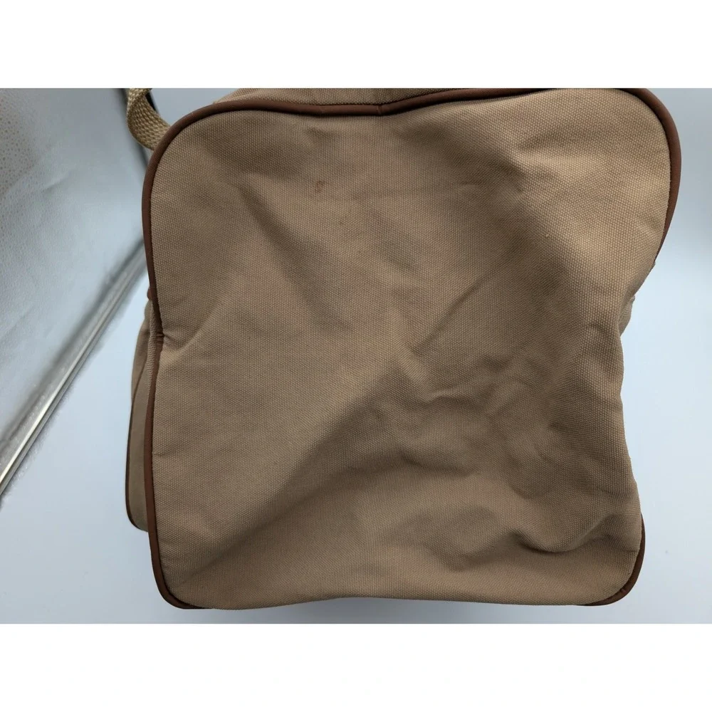 Vintage Ford Edition Eddie Bauer Duffle Bag Canvas Tan Weekender Military